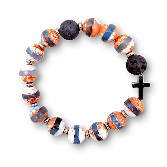 Náramkový ruženec achát "dzi" - Gracefolk