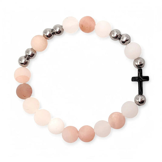 Náramok desiatok - ruženec na ruku, broskyňový aventurín - Gracefolk