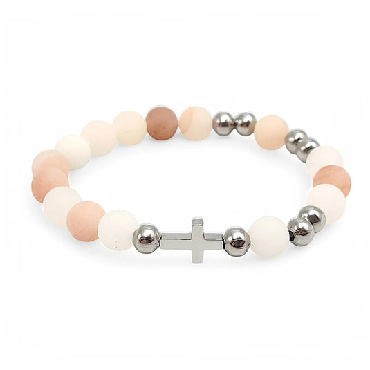 Náramok desiatok - ruženec na ruku, broskyňový aventurín - Gracefolk