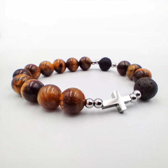 Ruženec na ruku z prírodného kameňa "tygrie oko" - Gracefolk