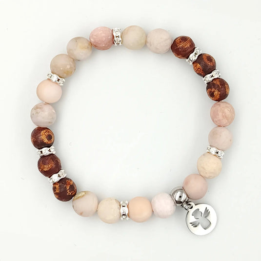 Ružový náramok s príveskom anjelikom - Gracefolk